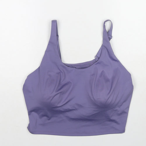 Marks and Spencer Womens Purple Polyester Cropped Tank Size 22 Scoop Neck Pullover - Sports Bra