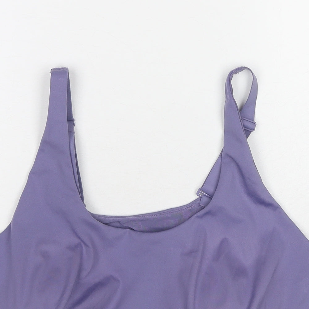 Marks and Spencer Womens Purple Polyester Cropped Tank Size 22 Scoop Neck Pullover - Sports Bra