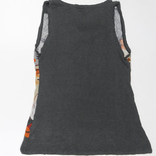 Banana Republic Womens Grey Geometric Viscose Basic Tank Size S Cowl Neck