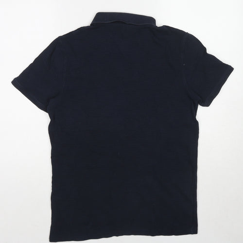 Kiabi Mens Blue Polyester Polo Size M Collared Button