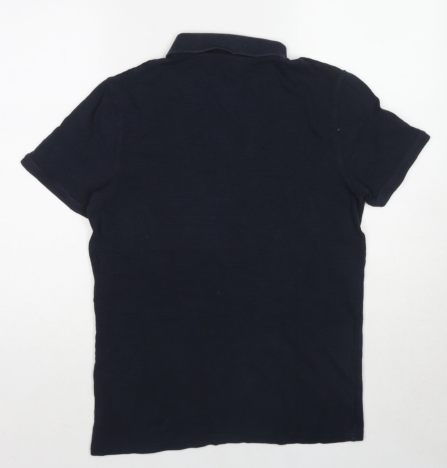 Kiabi Mens Blue Polyester Polo Size M Collared Button