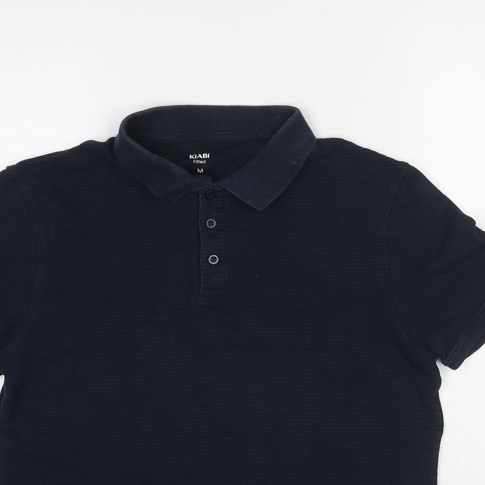 Kiabi Mens Blue Polyester Polo Size M Collared Button