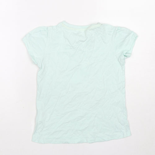 Mountain Warehouse Girls Blue Cotton Basic T-Shirt Size 7-8 Years Round Neck Pullover - Bee Yourself