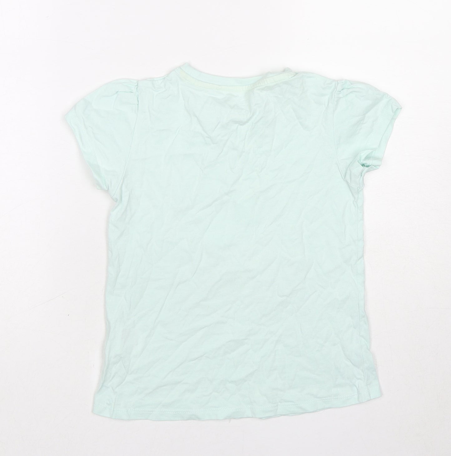 Mountain Warehouse Girls Blue Cotton Basic T-Shirt Size 7-8 Years Round Neck Pullover - Bee Yourself