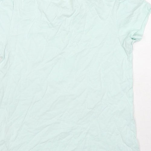 Mountain Warehouse Girls Blue Cotton Basic T-Shirt Size 7-8 Years Round Neck Pullover - Bee Yourself