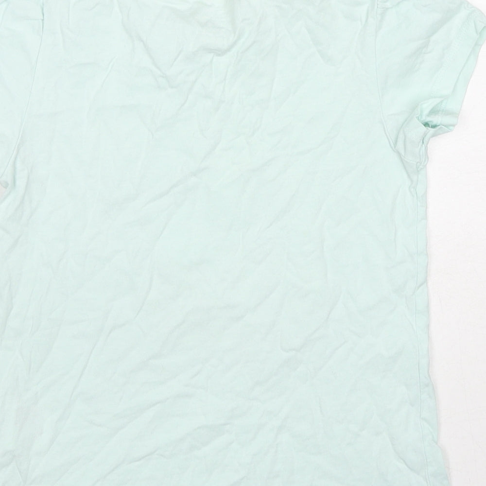 Mountain Warehouse Girls Blue Cotton Basic T-Shirt Size 7-8 Years Round Neck Pullover - Bee Yourself