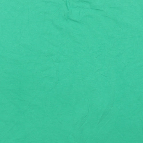 Zara Womens Green Cotton Basic T-Shirt Size L Round Neck - I'm Not a Luxury T-Shirt