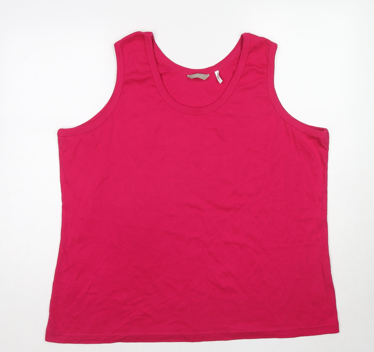 Anthology Womens Pink Cotton Basic Tank Size 28 Round Neck - Size 28-30