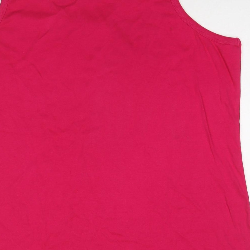 Anthology Womens Pink Cotton Basic Tank Size 28 Round Neck - Size 28-30