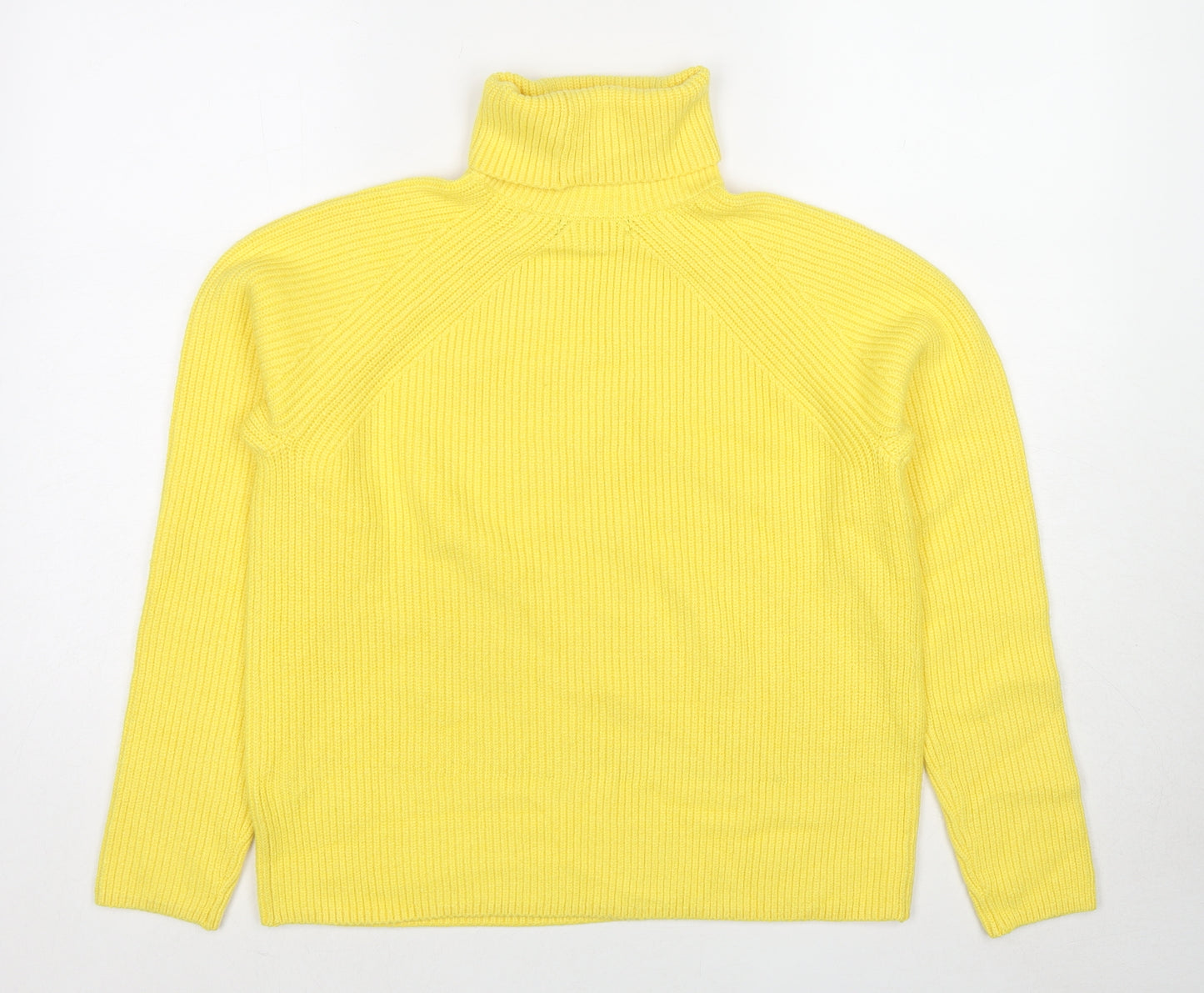 Marks and Spencer Womens Yellow Roll Neck Viscose Pullover Jumper Size S