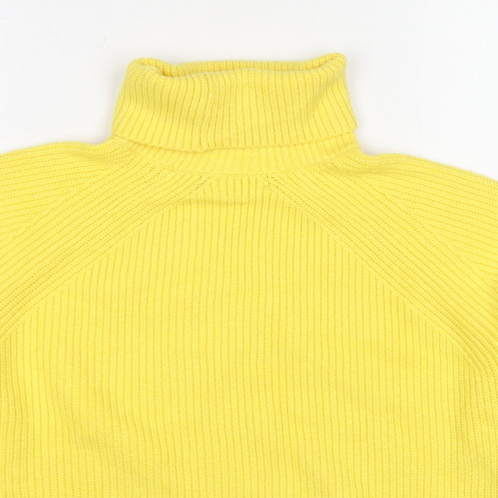 Marks and Spencer Womens Yellow Roll Neck Viscose Pullover Jumper Size S