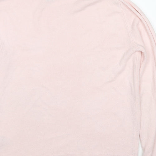 Marks and Spencer Womens Pink Round Neck Acrylic Pullover Jumper Size 8