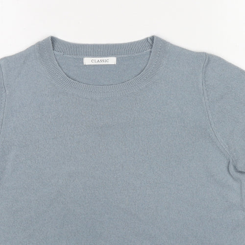 Marks and Spencer Womens Blue Acrylic Basic T-Shirt Size 12 Round Neck