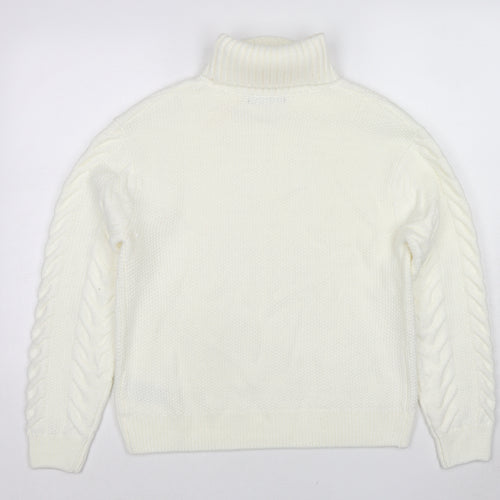 Marks and Spencer Womens Ivory Roll Neck Acrylic Pullover Jumper Size S
