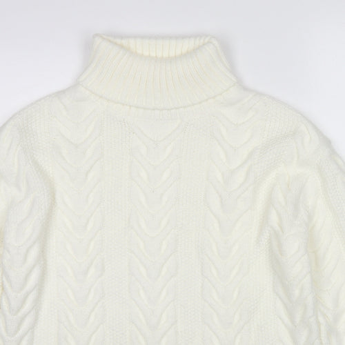 Marks and Spencer Womens Ivory Roll Neck Acrylic Pullover Jumper Size S