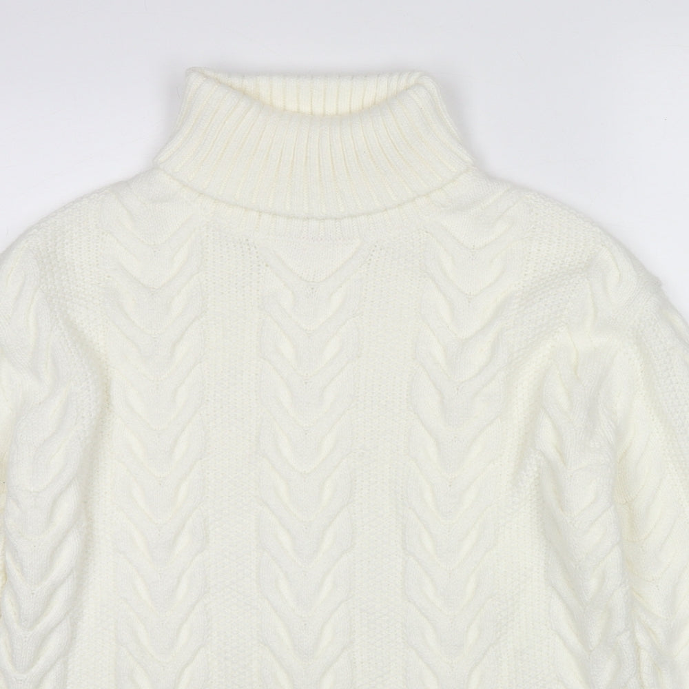 Marks and Spencer Womens Ivory Roll Neck Acrylic Pullover Jumper Size S