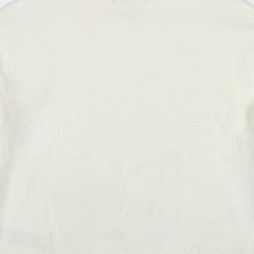 Marks and Spencer Womens Ivory Roll Neck Acrylic Pullover Jumper Size S