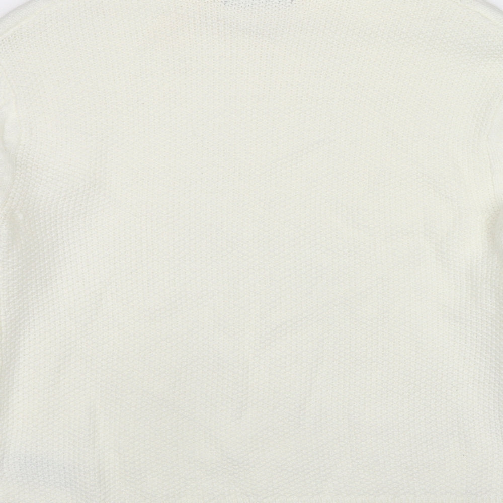 Marks and Spencer Womens Ivory Roll Neck Acrylic Pullover Jumper Size S