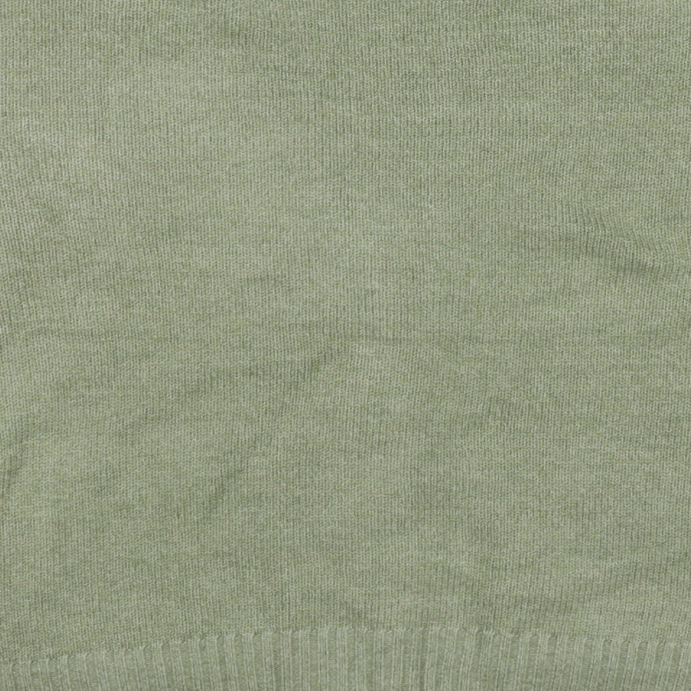 Marks and Spencer Womens Green V-Neck Polyester Cardigan Jumper Size L