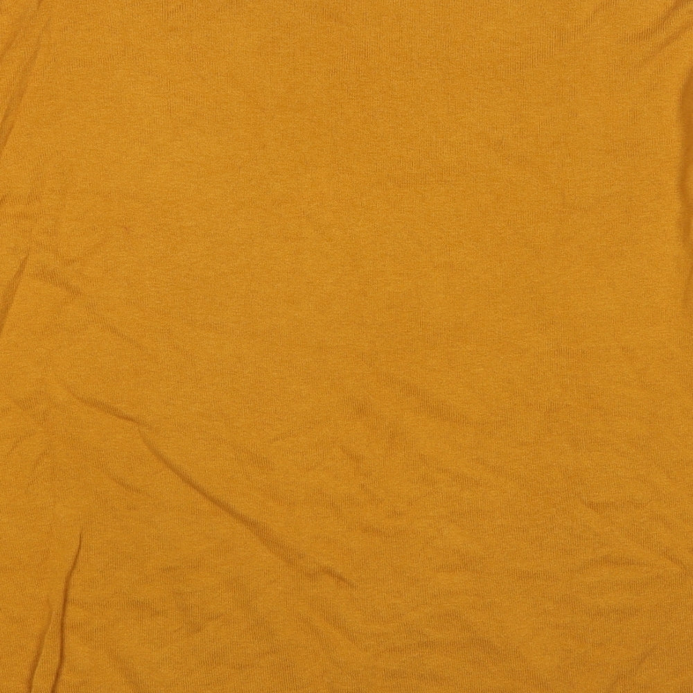 Zara Womens Yellow Round Neck Cotton Pullover Jumper Size S