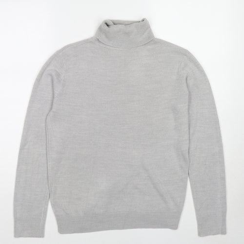 Marks and Spencer Womens Grey Roll Neck Acrylic Pullover Jumper Size 12