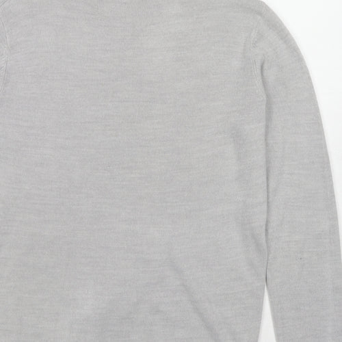 Marks and Spencer Womens Grey Roll Neck Acrylic Pullover Jumper Size 12