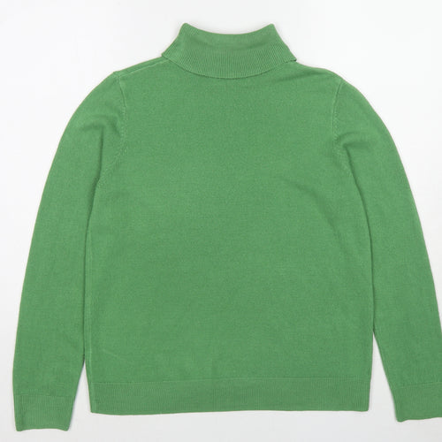 Marks and Spencer Womens Green Roll Neck Acrylic Pullover Jumper Size 14