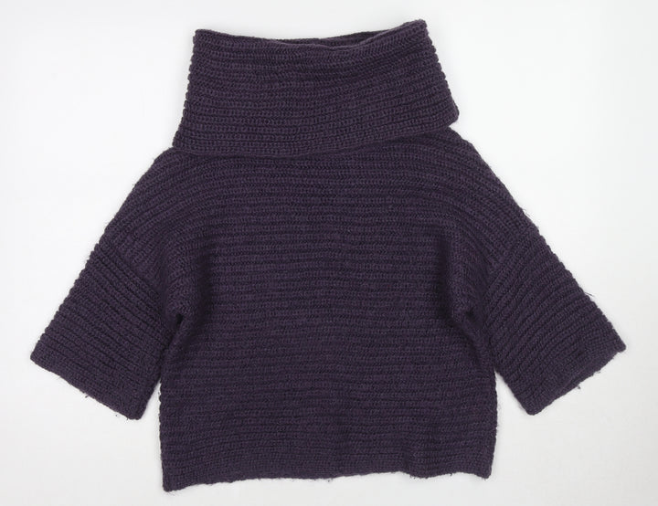 Marks and Spencer Womens Purple Roll Neck Acrylic Pullover Jumper Size 10