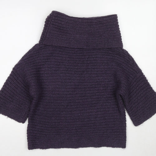 Marks and Spencer Womens Purple Roll Neck Acrylic Pullover Jumper Size 10
