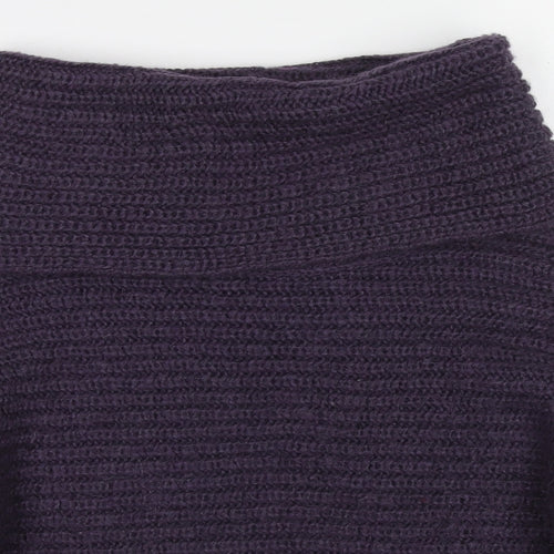Marks and Spencer Womens Purple Roll Neck Acrylic Pullover Jumper Size 10
