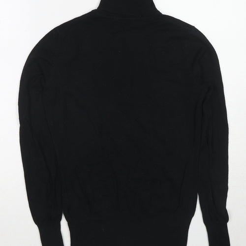 Oasis Womens Black Roll Neck Cotton Pullover Jumper Size XS