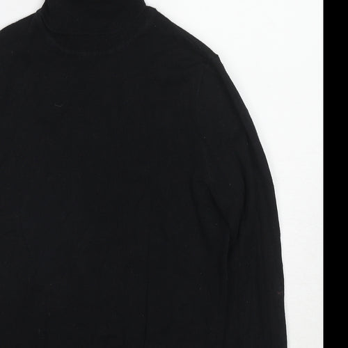 Oasis Womens Black Roll Neck Cotton Pullover Jumper Size XS