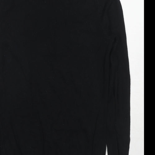 Oasis Womens Black Roll Neck Cotton Pullover Jumper Size XS