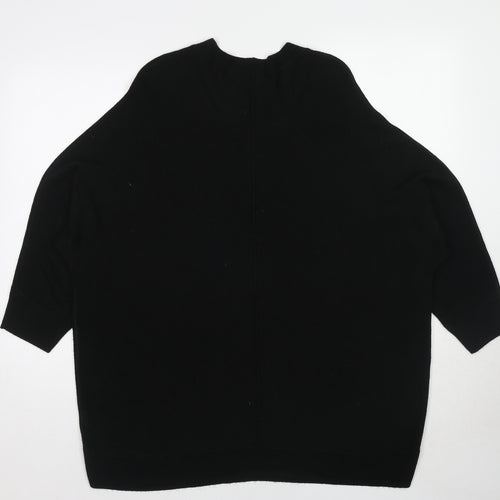 NEXT Womens Black Round Neck Acrylic Pullover Jumper Size XL