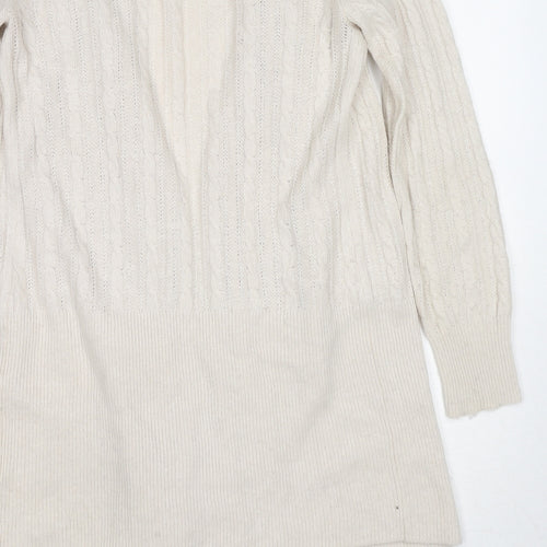 Great Plains London Womens Beige V-Neck Polyamide Cardigan Jumper Size M