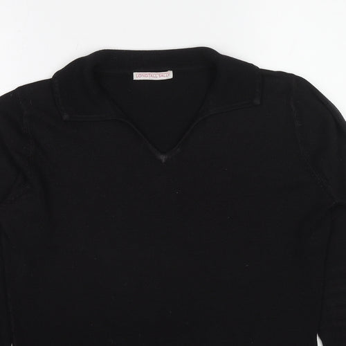 Long Tall Sally Womens Black Collared Acrylic Pullover Jumper Size 10 - Size 10-12