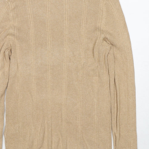 Marks and Spencer Womens Beige Roll Neck Viscose Pullover Jumper Size 10