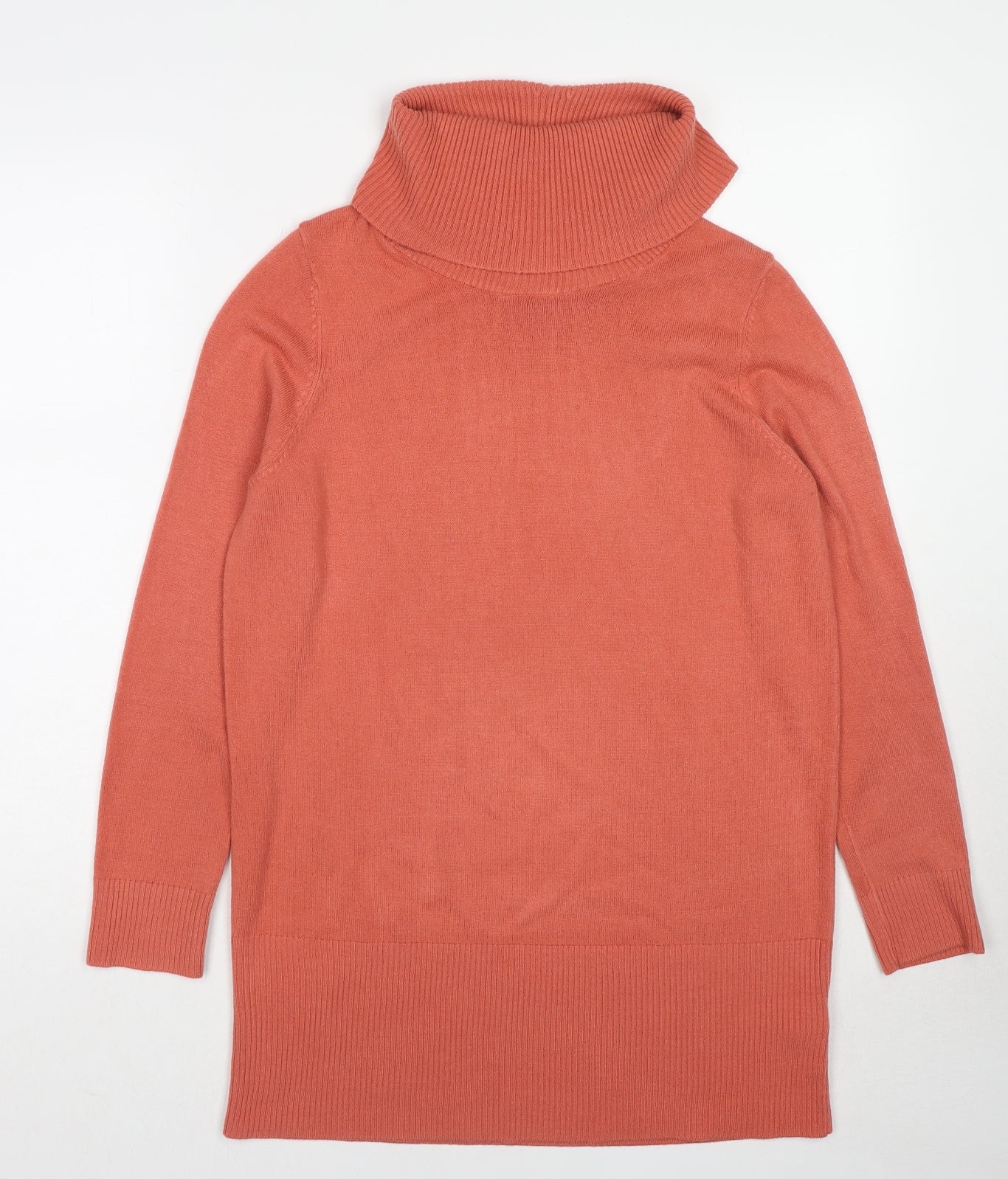 Marks and Spencer Womens Orange Roll Neck Acrylic Pullover Jumper Size 14