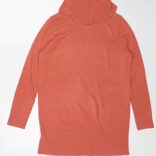 Marks and Spencer Womens Orange Roll Neck Acrylic Pullover Jumper Size 14