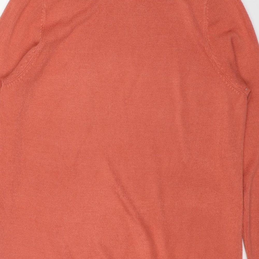 Marks and Spencer Womens Orange Roll Neck Acrylic Pullover Jumper Size 14