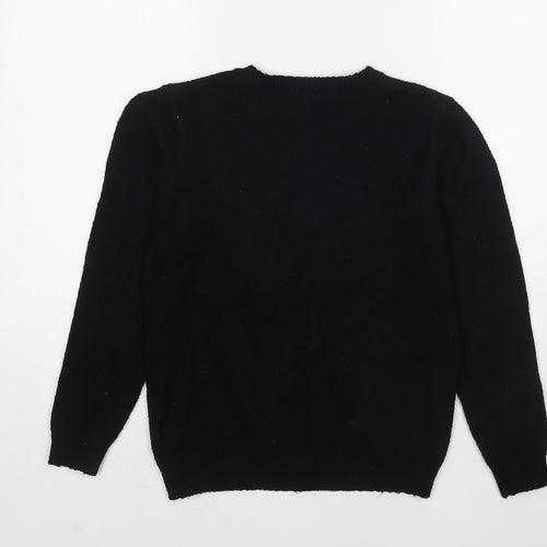 Dorothy Perkins Womens Black Round Neck Acrylic Pullover Jumper Size 8 - Polar Bear