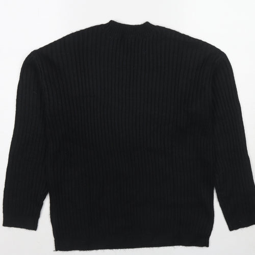 Marks and Spencer Womens Black Round Neck Polyester Pullover Jumper Size S
