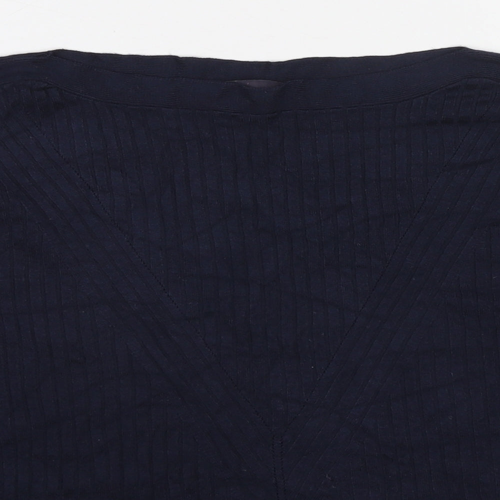 Marks and Spencer Womens Blue Round Neck Viscose Pullover Jumper Size M