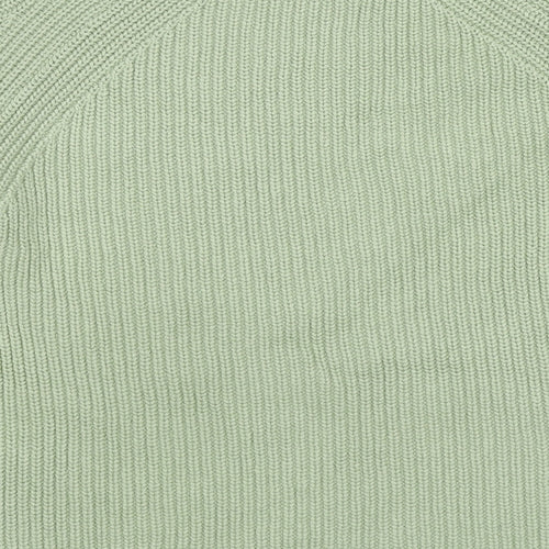 Marks and Spencer Womens Green Round Neck Cotton Pullover Jumper Size S