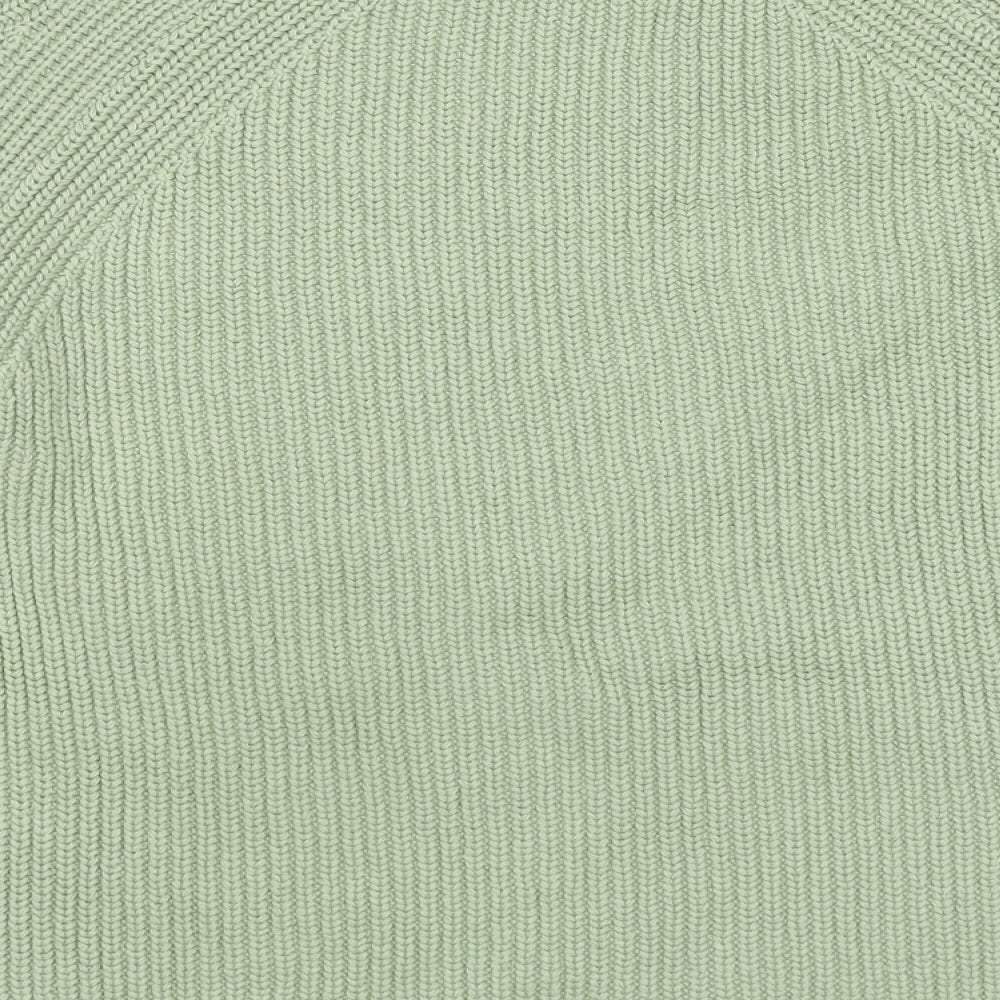 Marks and Spencer Womens Green Round Neck Cotton Pullover Jumper Size S