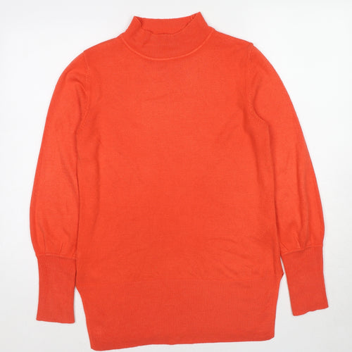 Marks and Spencer Womens Red Mock Neck Acrylic Pullover Jumper Size M