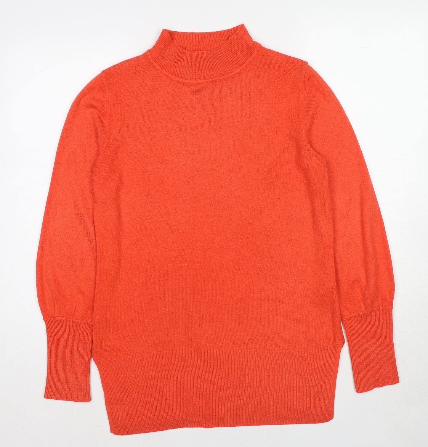 Marks and Spencer Womens Red Mock Neck Acrylic Pullover Jumper Size M