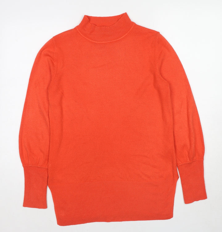 Marks and Spencer Womens Red Mock Neck Acrylic Pullover Jumper Size M