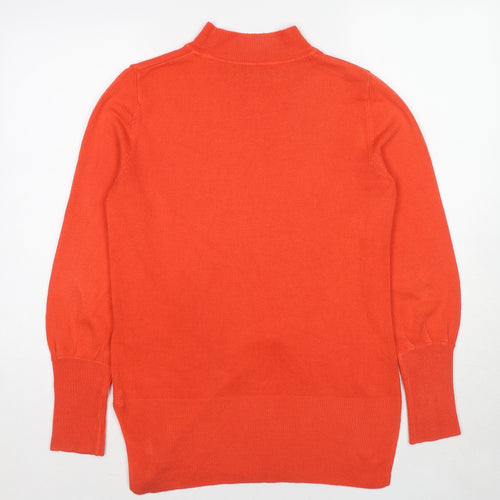 Marks and Spencer Womens Red Mock Neck Acrylic Pullover Jumper Size M