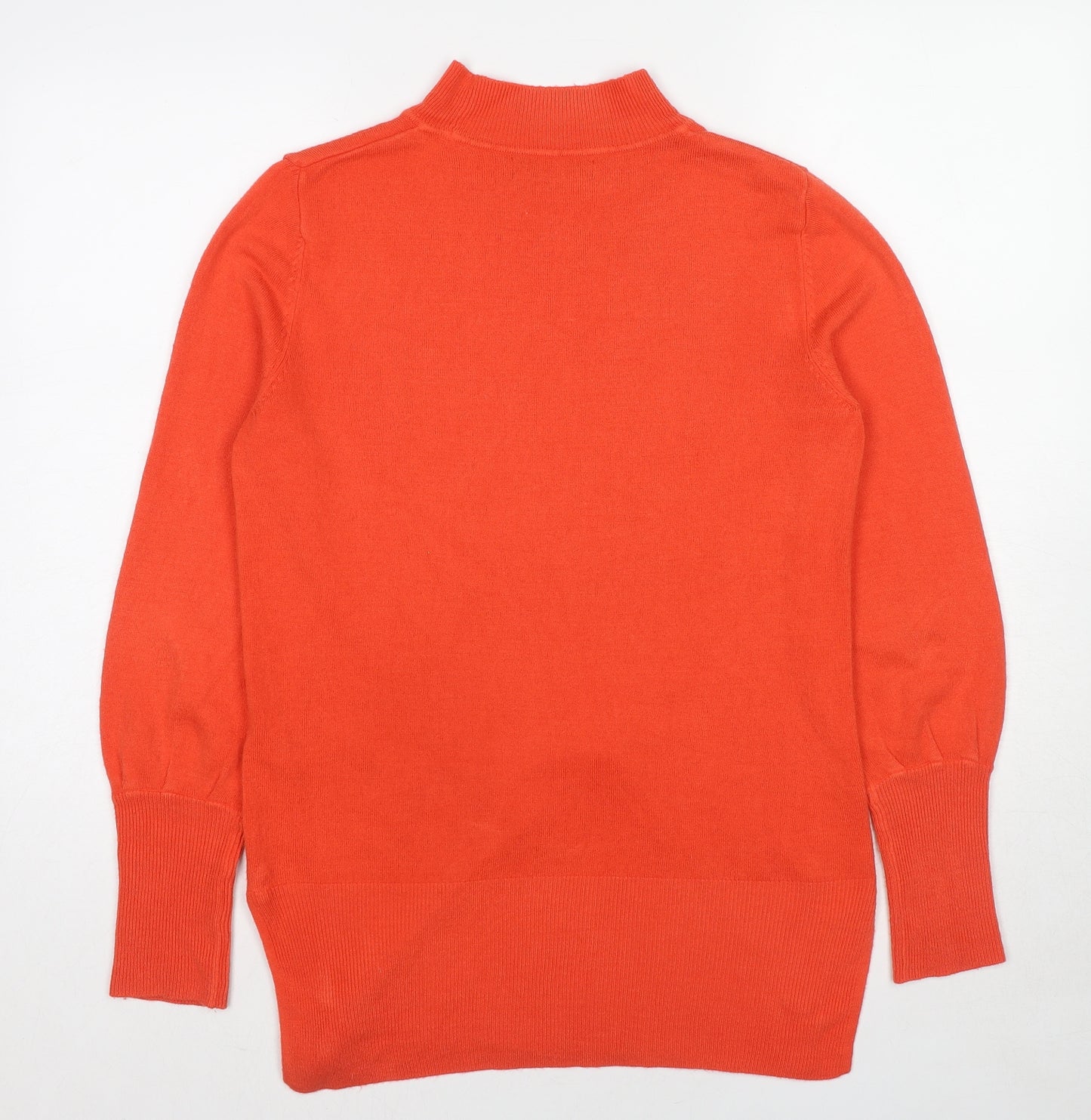 Marks and Spencer Womens Red Mock Neck Acrylic Pullover Jumper Size M
